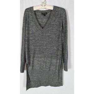Banana Republic Sweater S Womens Heathered Gray Pima Cotton Cashmere Tunic Vneck